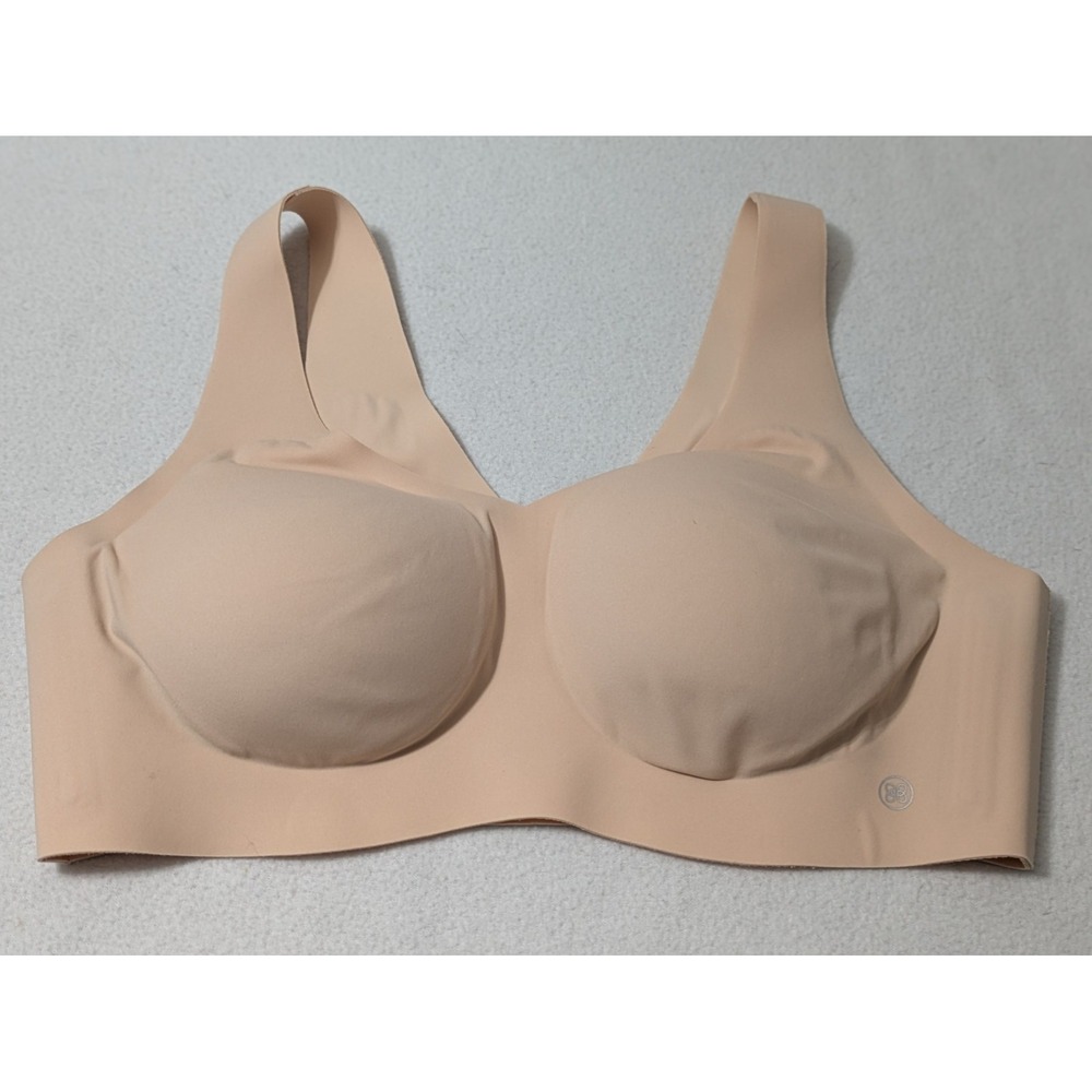 Honey Love Soft Form Nude Bra Wireless Beige Removeable Inserts Sz 38 B/C